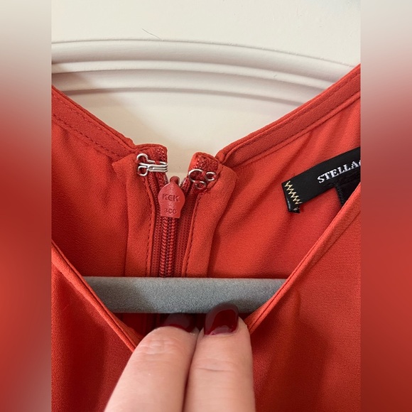 Stella & Dot Rich Rust Polyester Back Zip Blouse Women’s Size Small - Picture 6 of 15